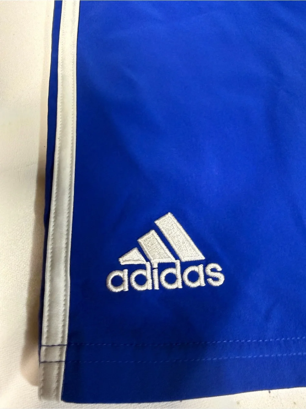 Addidas Blue Men's Athletic Shorts with Side Stripes Soccer